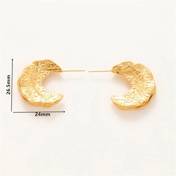 1 Pair IG Style Casual Retro Geometric Heart Shape Flower Titanium Steel 18K Gold Plated Ear Studs