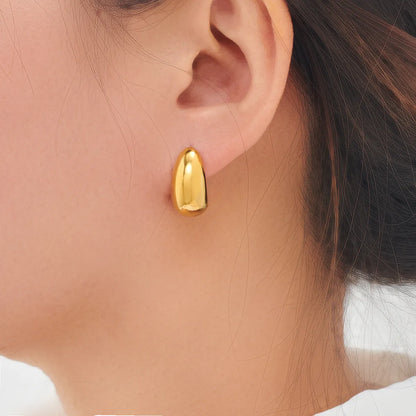 1 Pair IG Style Casual Simple Style C Shape 304 Stainless Steel 18K Gold Plated Ear Studs