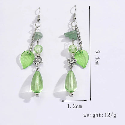 1 Pair IG Style Casual Simple Style Leaves Flower Alloy Drop Earrings