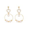 1 Pair IG Style Casual Star Water Droplets Heart Shape Beaded Plating Stainless Steel Pearl Zircon 18K Gold Plated Drop Earrings