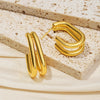 1 Pair Ig Style Casual Streetwear Geometric Plating Copper 18k Gold Plated Ear Studs