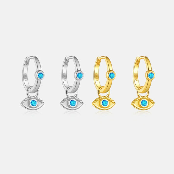 1 Pair IG Style Classic Style Devil'S Eye Plating Sterling Silver 18K Gold Plated Drop Earrings