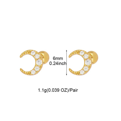 1 Pair Ig Style Classic Style Korean Style Flower Snake Butterfly Plating Inlay Copper Zircon White Gold Plated Gold Plated Ear Studs