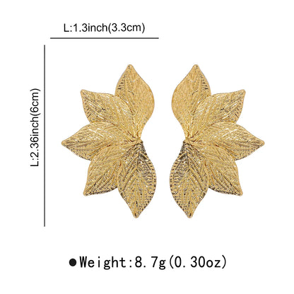 1 Pair IG Style Classic Style Leaves Iron Ear Studs