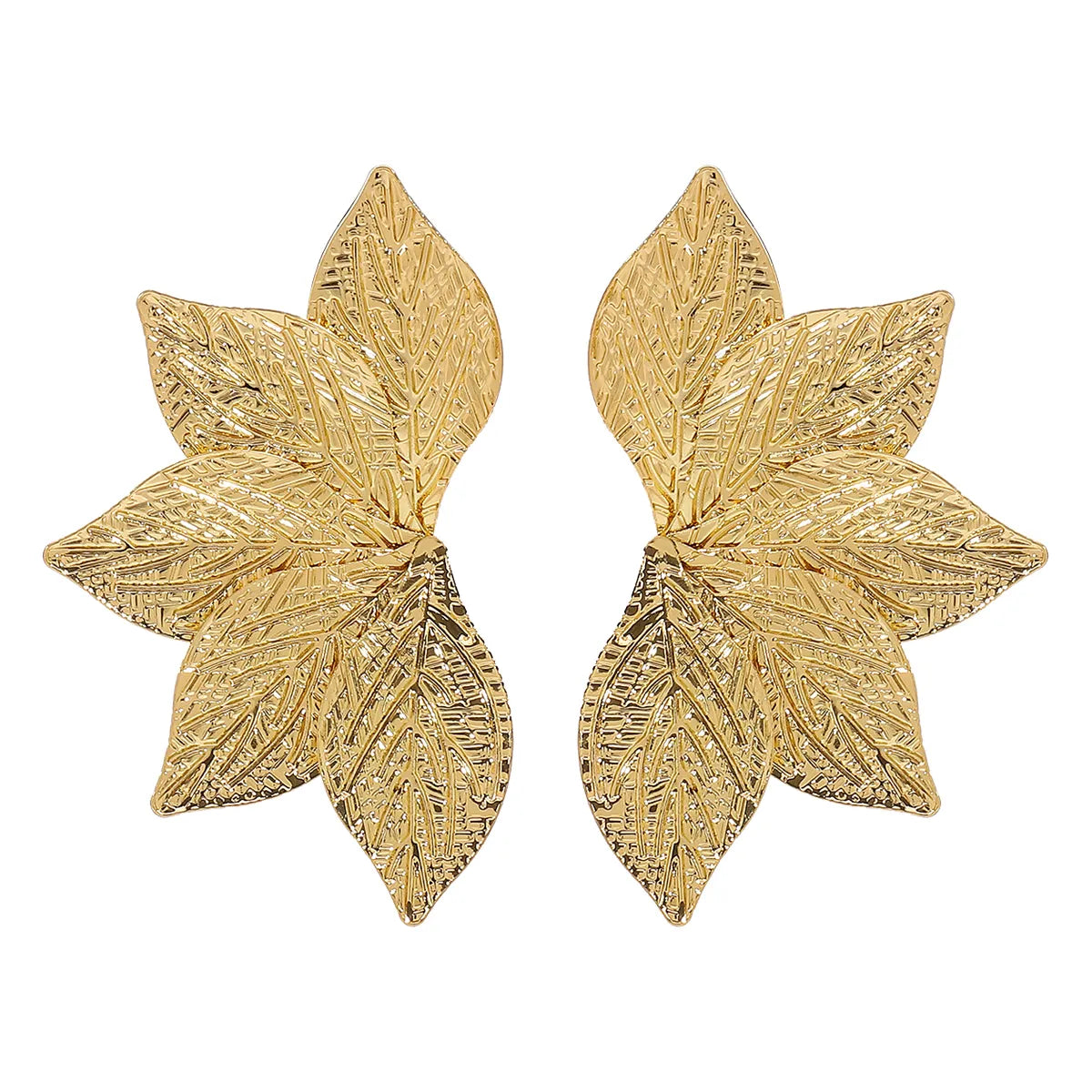 1 Pair IG Style Classic Style Leaves Iron Ear Studs