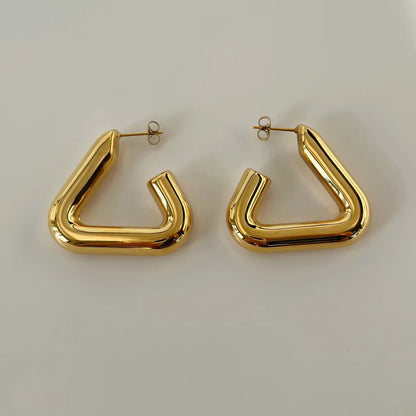 1 Pair Ig Style Classic Style Solid Color Plating Stainless Steel 14k Gold Plated Ear Studs