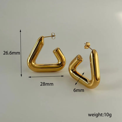 1 Pair Ig Style Classic Style Solid Color Plating Stainless Steel 14k Gold Plated Ear Studs