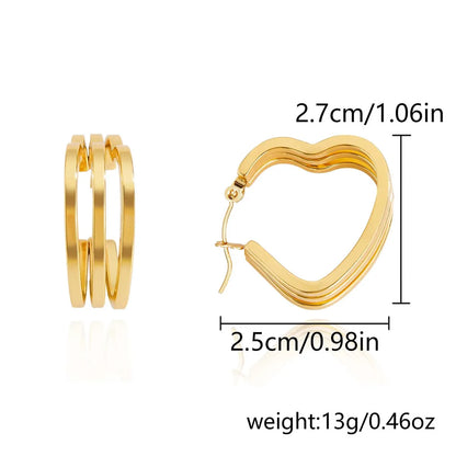 1 Pair IG Style Classic Style U Shape Irregular Heart Shape Irregular 201 Stainless Steel Earrings