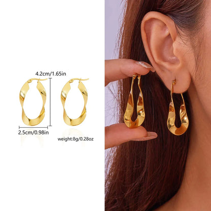 1 Pair IG Style Classic Style U Shape Irregular Heart Shape Irregular 201 Stainless Steel Earrings