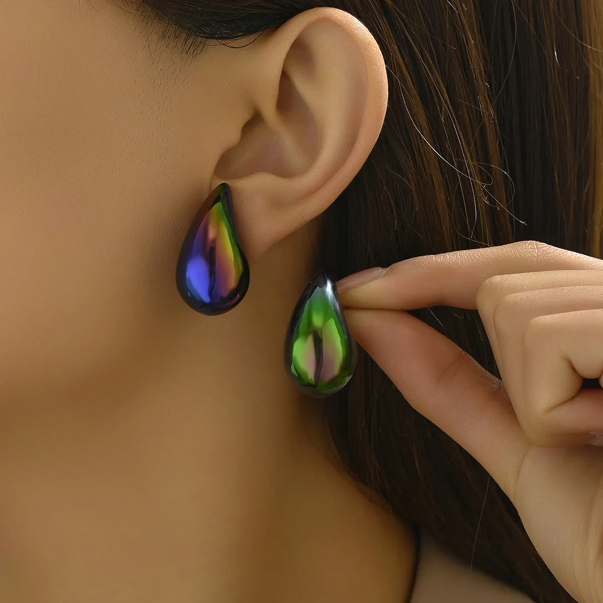 1 Pair Ig Style Classic Style Water Droplets Stoving Varnish Arylic Ear Studs