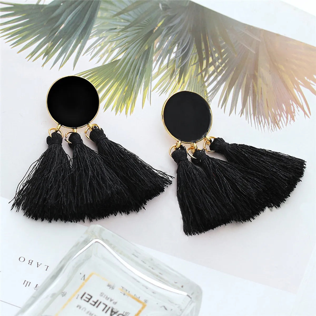 1 Pair Ig Style Color Block Spray Paint Plating Inlay Alloy Gold Plated Drop Earrings