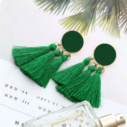 1 Pair Ig Style Color Block Spray Paint Plating Inlay Alloy Gold Plated Drop Earrings