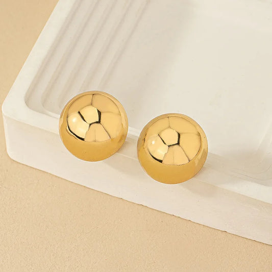 1 Pair Ig Style Commute Korean Style Round Plating Alloy Ear Studs