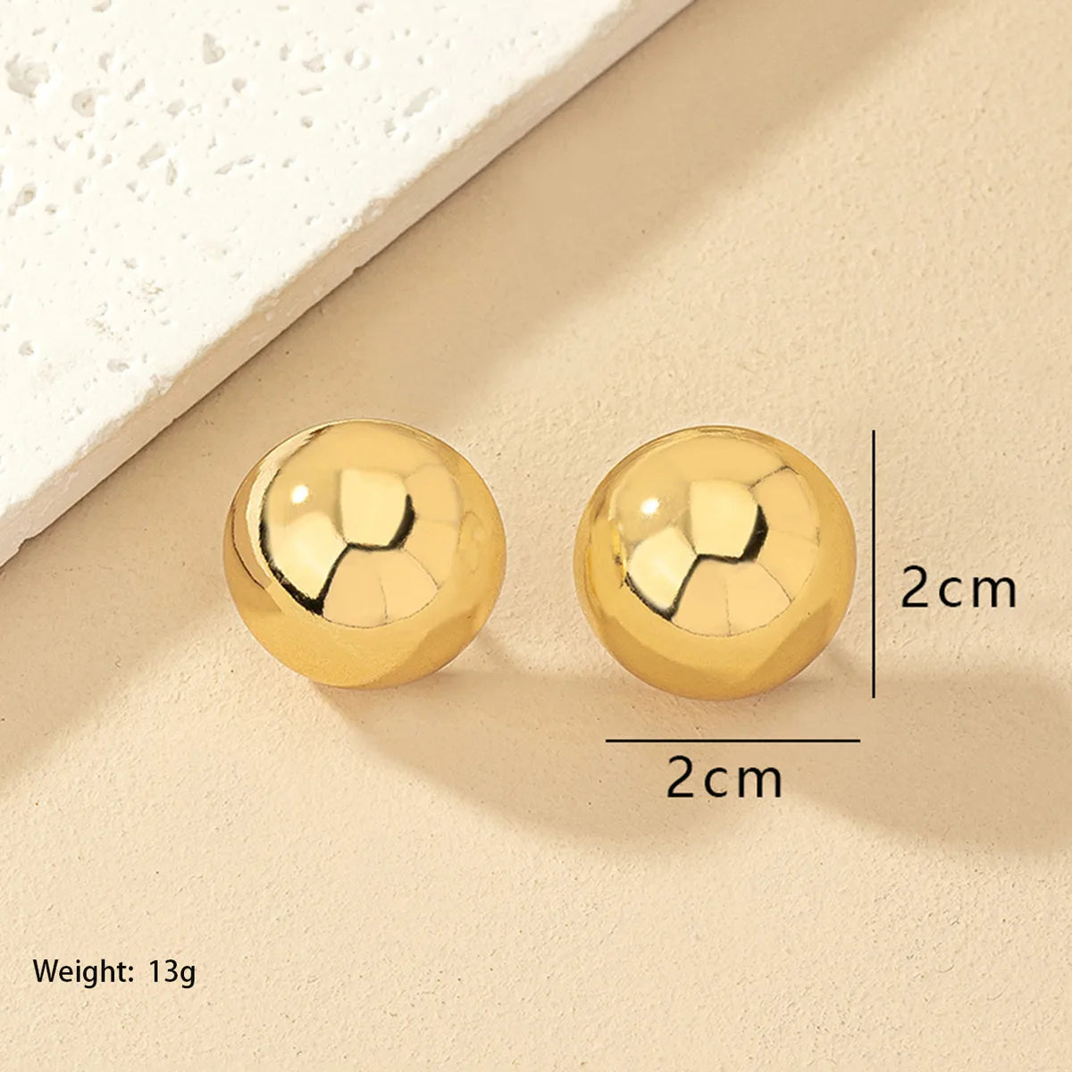 1 Pair Ig Style Commute Korean Style Round Plating Alloy Ear Studs