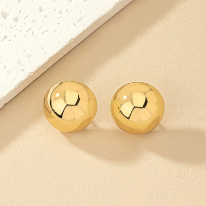 1 Pair Ig Style Commute Korean Style Round Plating Alloy Ear Studs