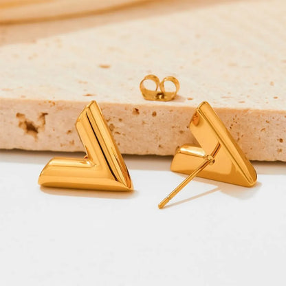 1 Pair Ig Style Commute Letter Plating Hollow Out Stainless Steel 18k Gold Plated Ear Studs