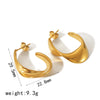 1 Pair IG Style Cool Style Irregular Geometric Polishing Plating 304 Stainless Steel 18K Gold Plated Hoop Earrings