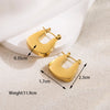 1 Pair IG Style Cool Style Solid Color Plating 304 Stainless Steel 18K Gold Plated Earrings Ear Studs