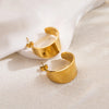 1 Pair IG Style Cool Style Solid Color Plating 304 Stainless Steel 18K Gold Plated Earrings Ear Studs
