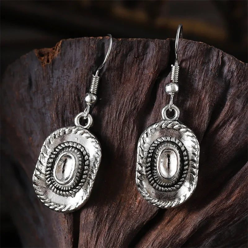 1 Pair IG Style Cowboy Style Simple Style Cactus Boots Horseshoe Plating Zinc Alloy Drop Earrings