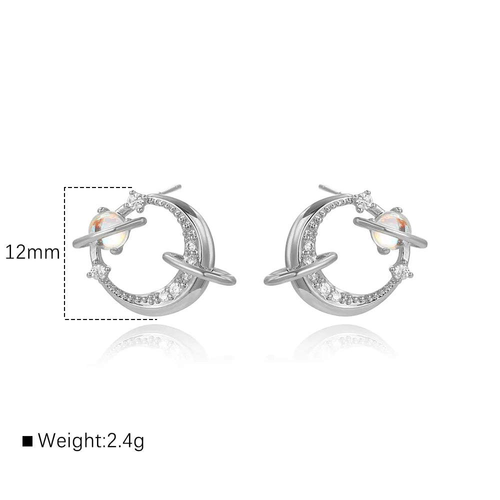 1 Pair IG Style Cute Simple Style Round Heart Shape Hollow Out Inlay Copper Zircon 18K Gold Plated White Gold Plated Ear Studs