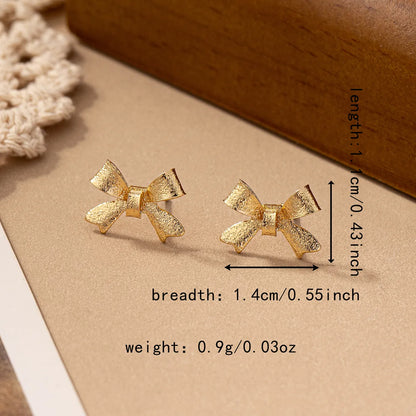 1 Pair IG Style Cute Sweet Bow Knot Plating Alloy Ear Studs