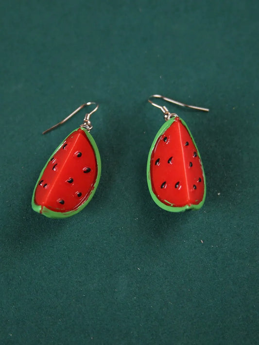 1 Pair Ig Style Cute Watermelon Synthetic Resin Drop Earrings