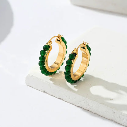 1 Pair IG Style Elegant Classic Style Asymmetrical Plating Inlay Carving Copper Brass Zircon Gold Plated Hoop Earrings Drop Earrings Ear Studs