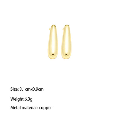 1 Pair IG Style Elegant Classic Style Asymmetrical Plating Inlay Carving Copper Brass Zircon Gold Plated Hoop Earrings Drop Earrings Ear Studs