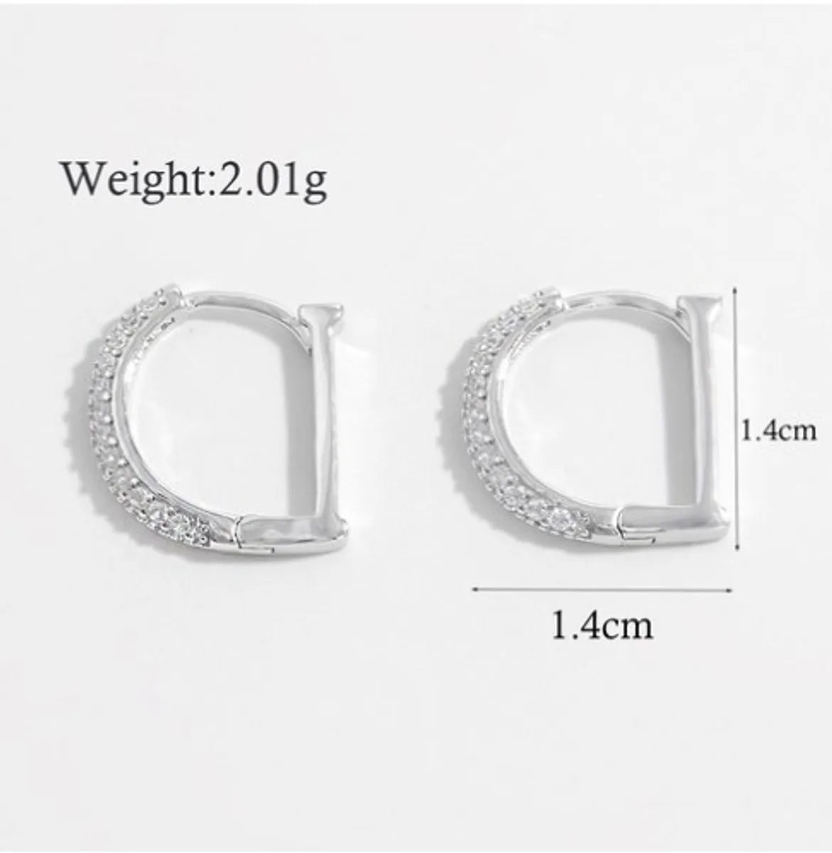 1 Pair Ig Style Elegant Geometric Inlay Sterling Silver Zircon White Gold Plated Rhodium Plated Earrings