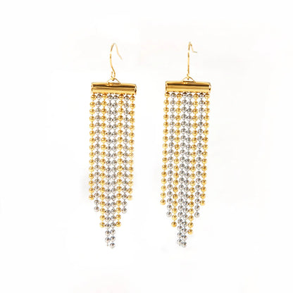 1 Pair Ig Style Elegant Geometric Tassel Plating Stainless Steel 18k Gold Plated Drop Earrings