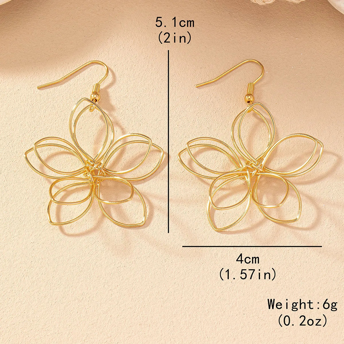 1 Pair IG Style Elegant Lady Flower Iron Drop Earrings