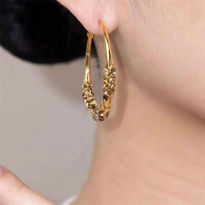 1 Pair IG Style Elegant Lady Round Inlay Alloy Zircon Hoop Earrings