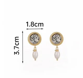 1 Pair Ig Style Elegant Portrait Animal Owl Plating Inlay Copper Freshwater Pearl 18k Gold Plated Drop Earrings