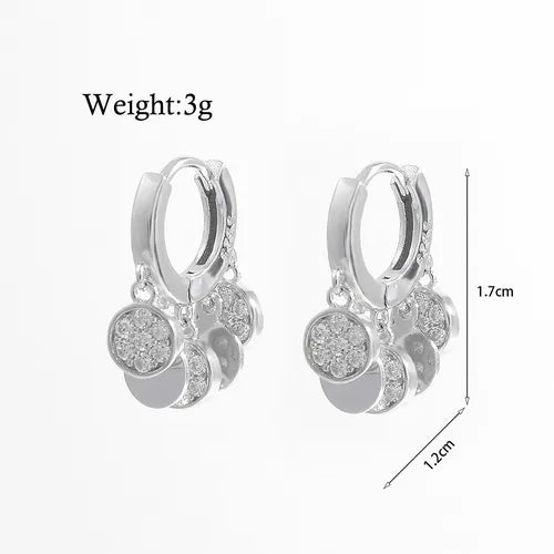 1 Pair Ig Style Elegant Retro Round Tassel Plating Inlay Sterling Silver Zircon White Gold Plated Rhodium Plated Earrings