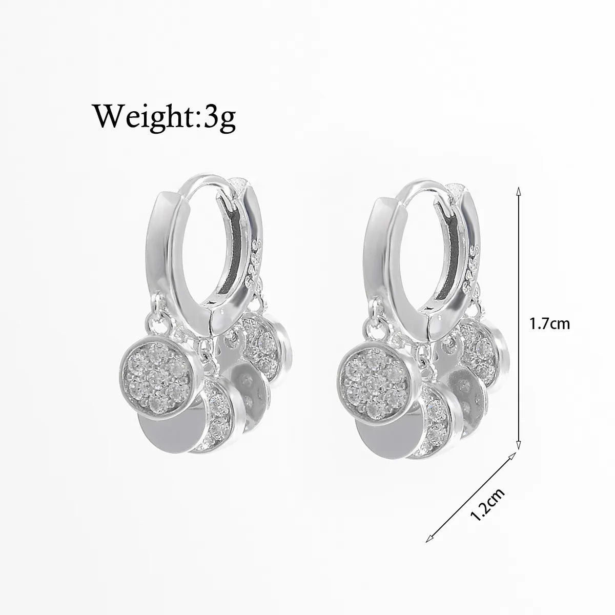 1 Pair Ig Style Elegant Retro Round Tassel Plating Inlay Sterling Silver Zircon White Gold Plated Rhodium Plated Earrings