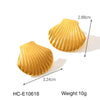 1 Pair IG Style Elegant Shell 304 Stainless Steel Titanium Steel 18K Gold Plated Ear Studs