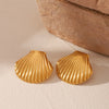 1 Pair IG Style Elegant Shell 304 Stainless Steel Titanium Steel 18K Gold Plated Ear Studs