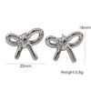1 Pair IG Style Elegant Simple Style Heart Shape Bow Knot Plating 304 Stainless Steel 14K Gold Plated Drop Earrings Ear Studs
