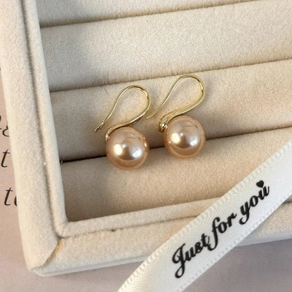 1 Pair Ig Style Elegant Solid Color Plating Inlay Imitation Pearl Alloy Artificial Pearls Gold Plated Ear Studs