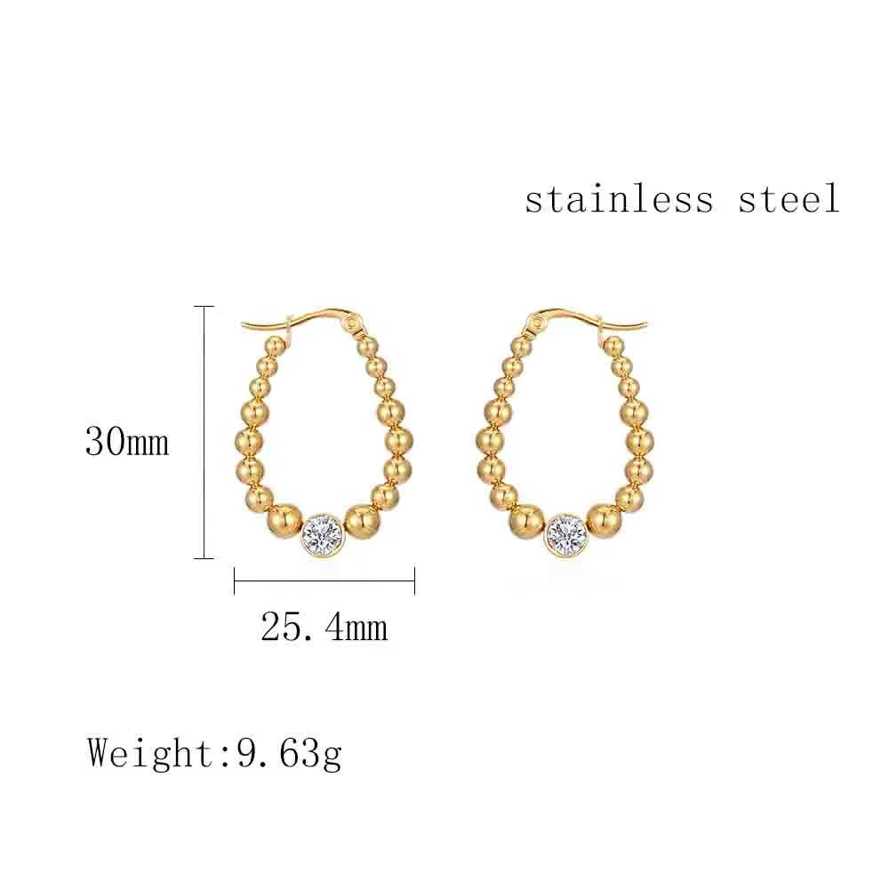 1 Pair IG Style Elegant U Shape Plating 304 Stainless Steel 18K Gold Plated Hoop Earrings