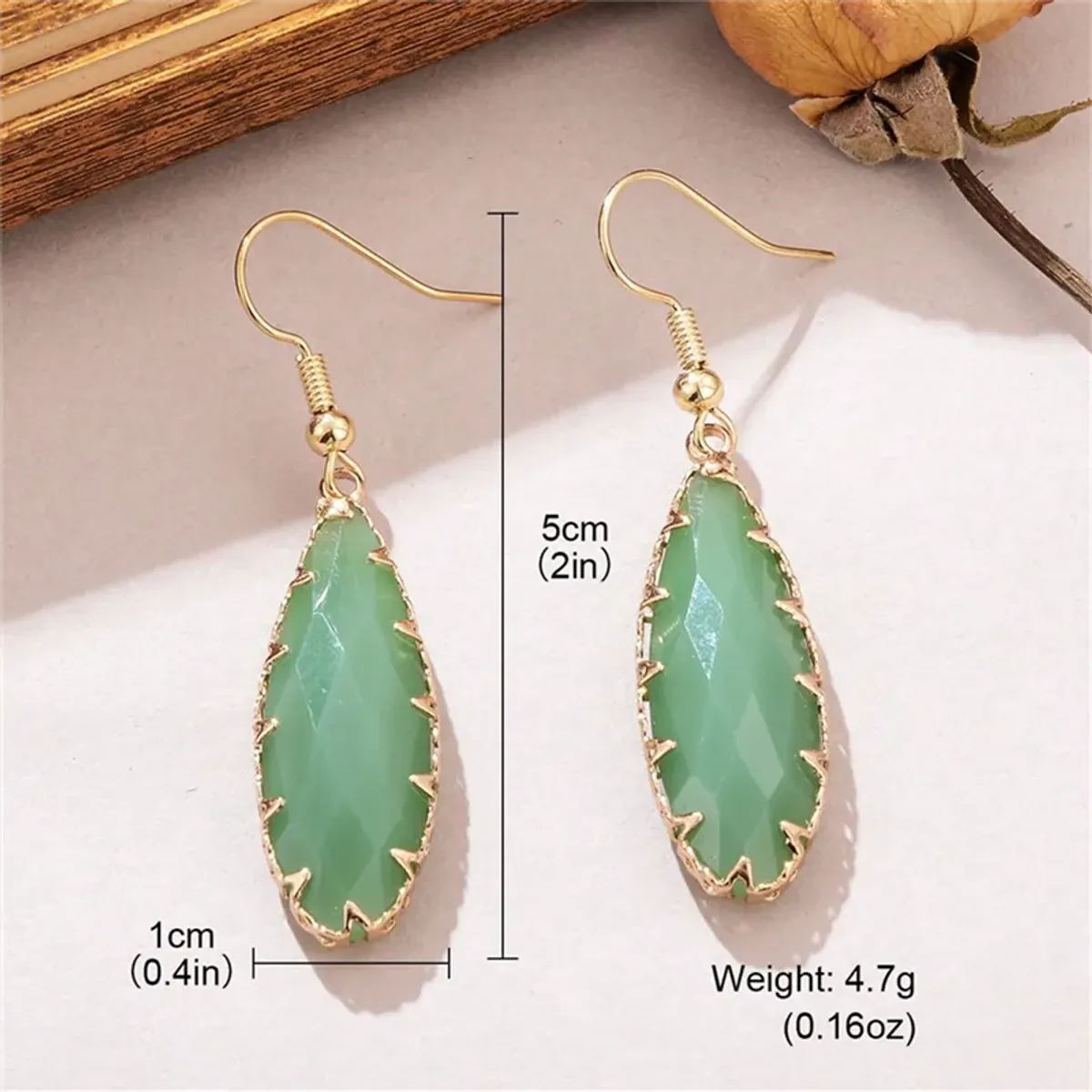 1 Pair IG Style Elegant Water Droplets Alloy Rhinestones Drop Earrings