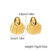 1 Pair IG Style Exaggerated Cool Style Water Droplets Heart Shape Shell Plating 201 Stainless Steel Ear Studs