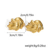 1 Pair IG Style Exaggerated Cool Style Water Droplets Heart Shape Shell Plating 201 Stainless Steel Ear Studs