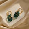 1 Pair Ig Style Exaggerated Double Ring Plating Arylic Copper 18k Gold Plated Drop Earrings