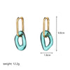 1 Pair Ig Style Exaggerated Double Ring Plating Arylic Copper 18k Gold Plated Drop Earrings
