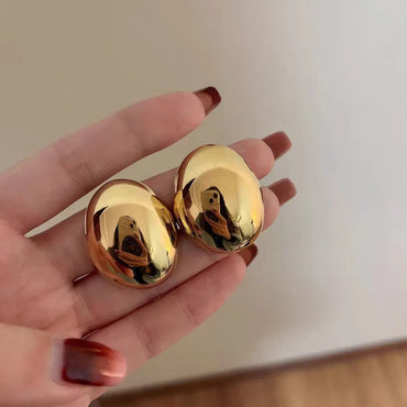 1 Pair IG Style Exaggerated Oval Plating Alloy Ear Studs