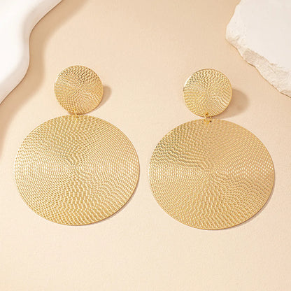 1 Pair Ig Style Exaggerated Round Plating Alloy Gold Plated Ear Studs