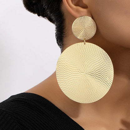 1 Pair Ig Style Exaggerated Round Plating Alloy Gold Plated Ear Studs