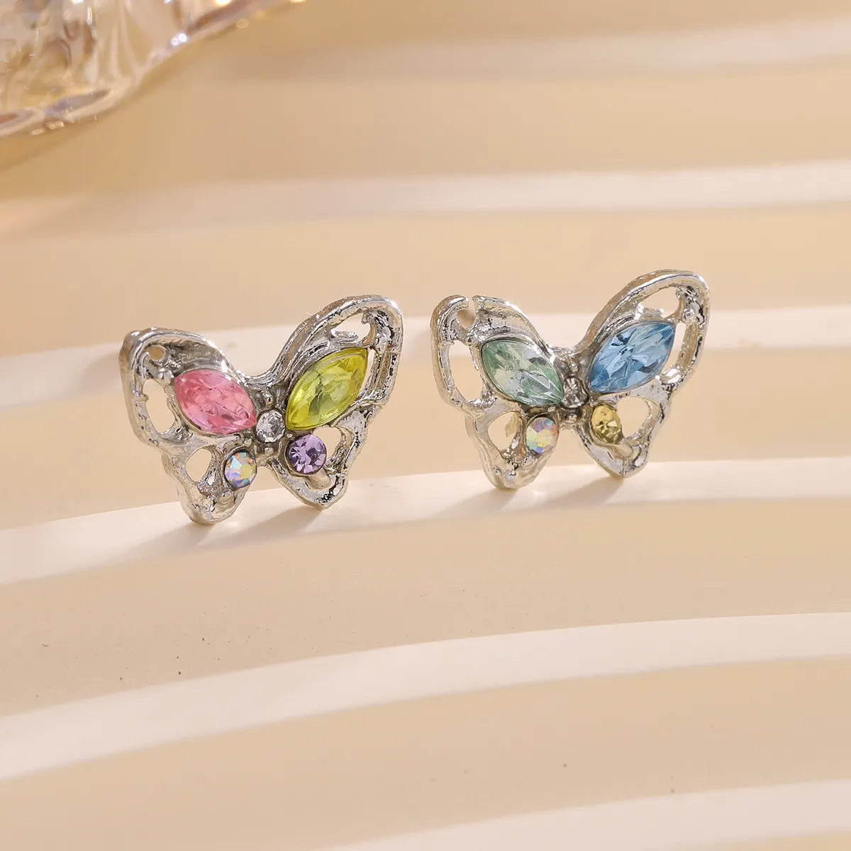 1 Pair IG Style Fairy Style Butterfly Alloy Resin Ear Studs